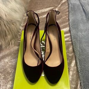 Gianni Bini velvet heels with ankle strap.